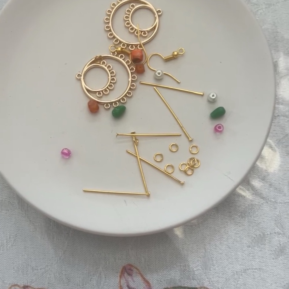 Elegant Gold Hoop Earrings with Colorful Beads
